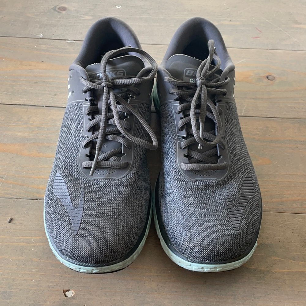 Mint green and gray Brooks Pureflow 6.